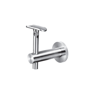 Wall Mount Handrail Bracket & Cover Satin Finish Straight Pin Adjustable Cradle